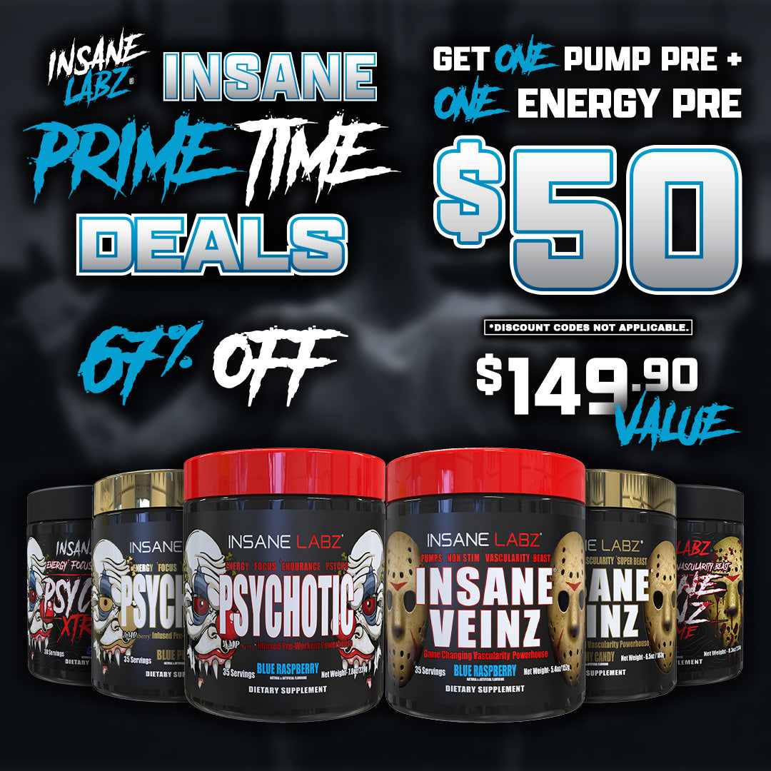 Insane Prime Time Deals: $50 Mix 'n Match Energy & Pump Pre
