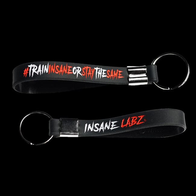 Insane Labz Keychain Black w/Red & White Logo 