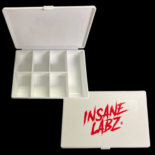 Insane Labz 7 Day Pill Box White w/Red Logo 