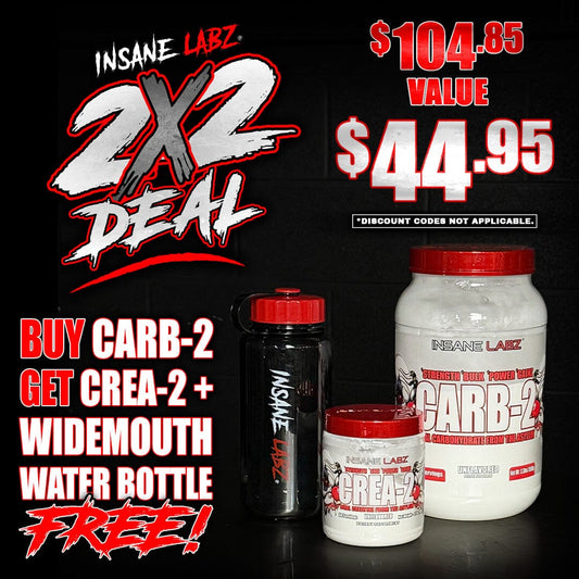 2x2 Deal: Buy NEW Carb-2 Get Crea-2 + Water Bottle FREE 