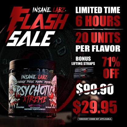 Flash Sale: $29.95 Psychotic Xtreme + FREE Lifting Straps 