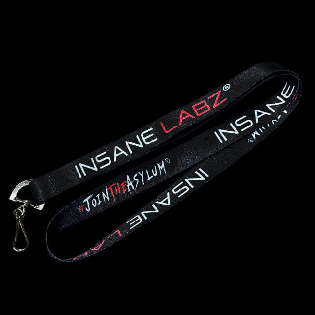 Insane Labz Lanyard Black w/White & Red Logo 