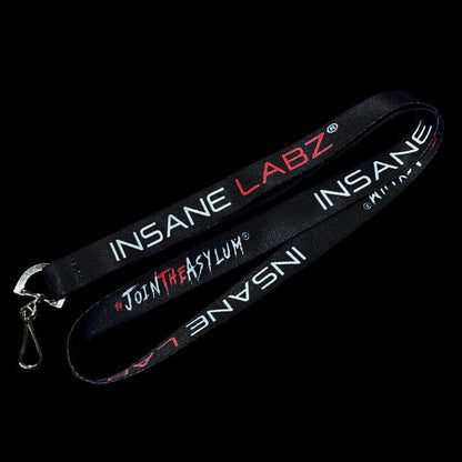Insane Labz Lanyard Black w/White & Red Logo 