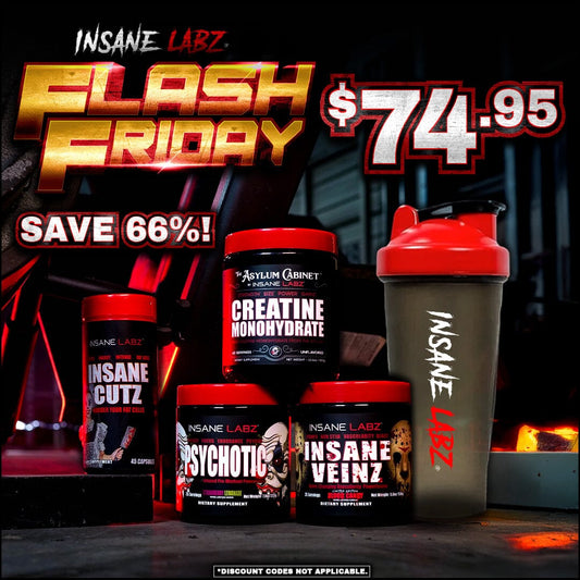 Flash Friday [Psychotic, Insane Veinz, Cutz, Creatine + Shaker] $74.95 Default Title #MWS Options 1 
