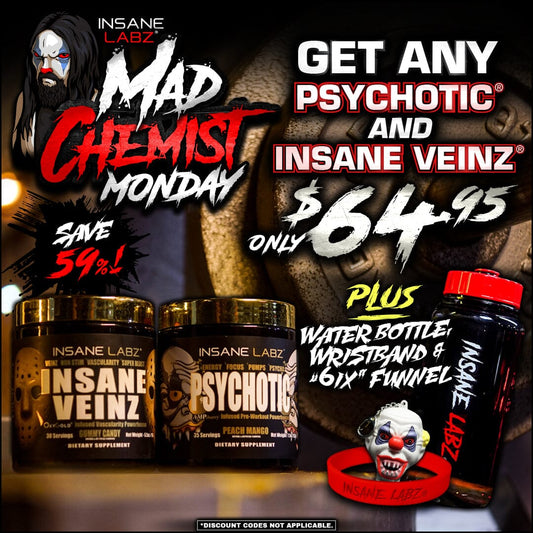 Mad Chemist Monday: ANY Psychotic + ANY Insane Veinz + Merch $64.95 