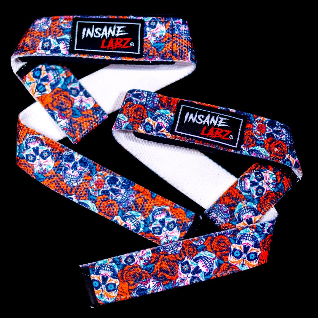 Cotton Lifting Straps Skulls & Roses 