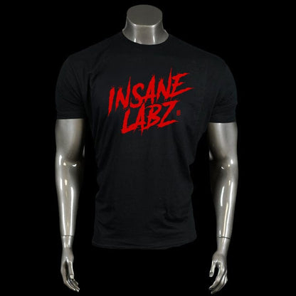 Insane Labz Black Tee - Alt Logo S Red 