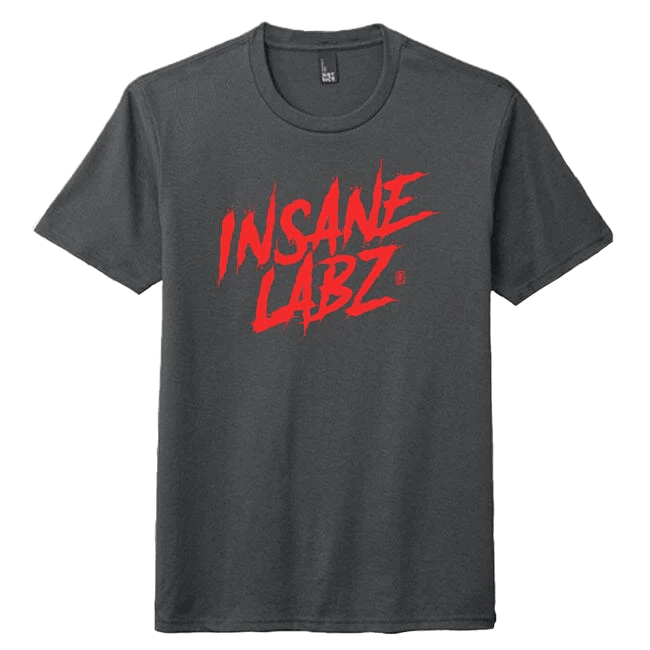 Insane Labz Logo Tee Charcoal [Red Logo] S 