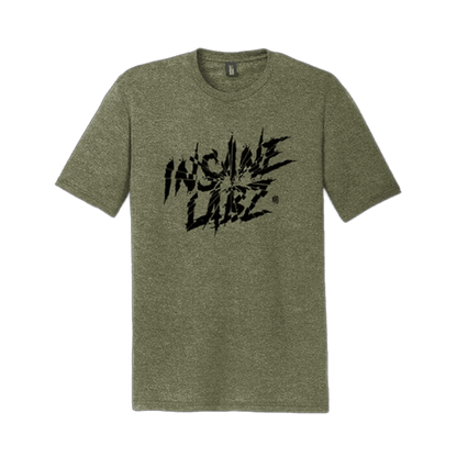 Insane Labz Shattered Logo Tee Military Green [Black Logo] S 