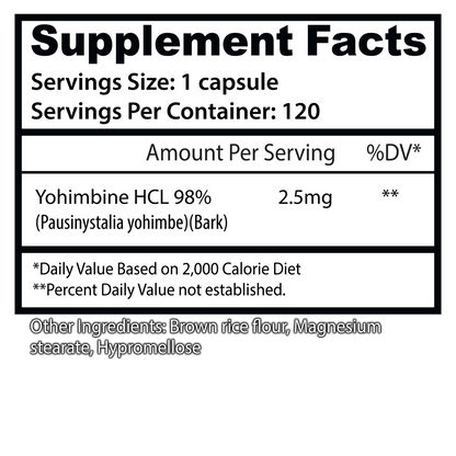 Asylum Cabinet Yohimbine HCL Capsules 